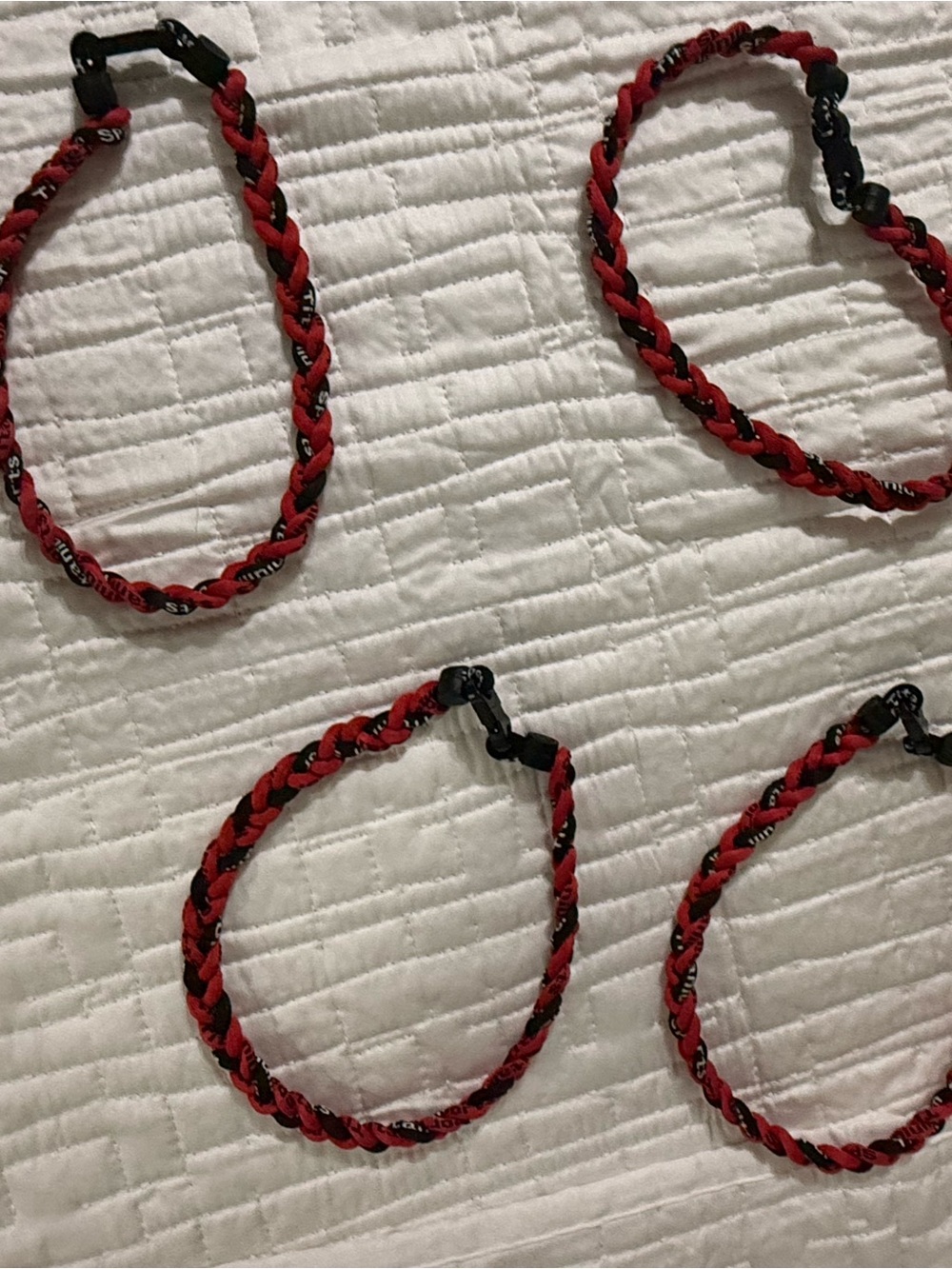 Braided Red and Black Cord baseball necklace accessory